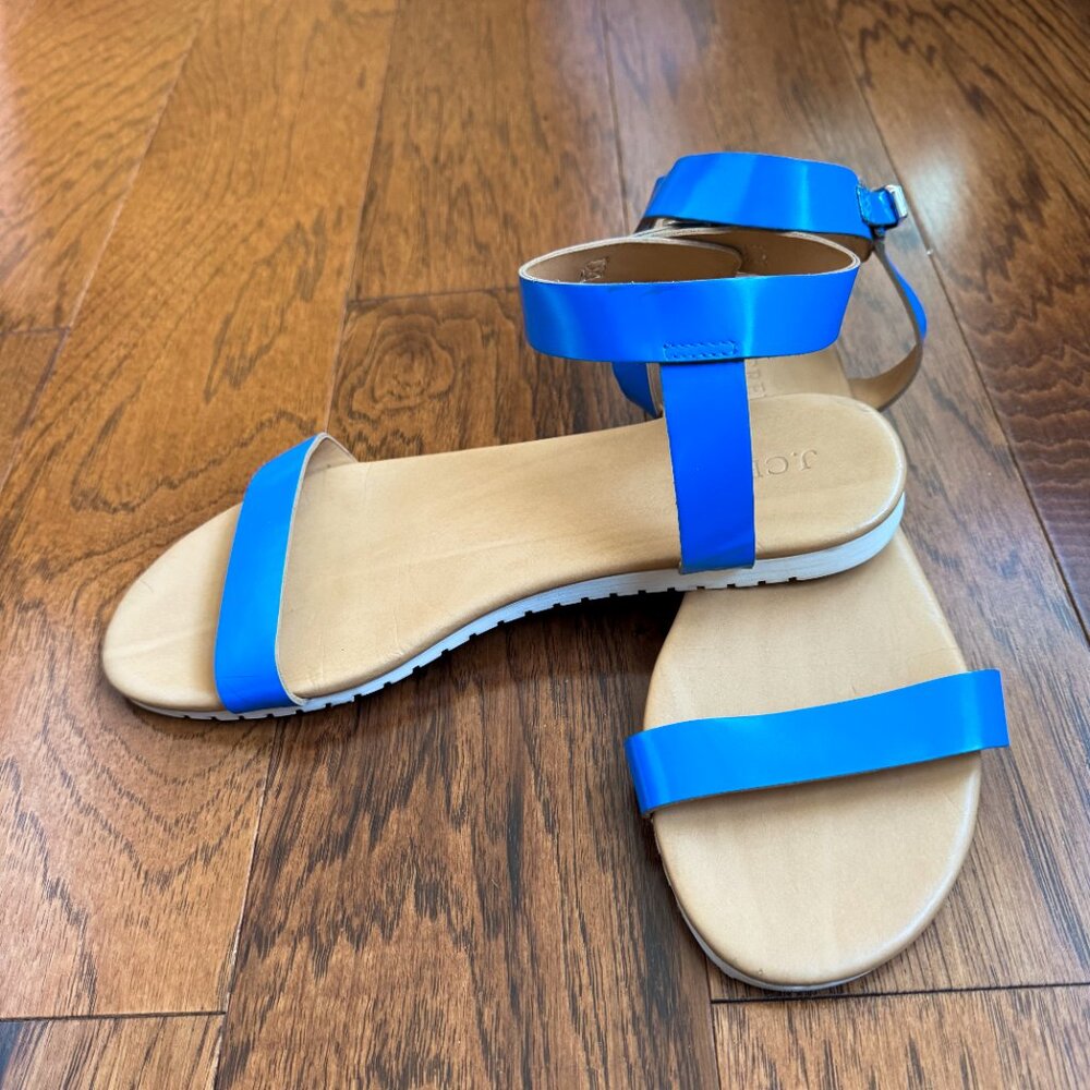 J.Crew | Blue patent leather sandals in Size 9